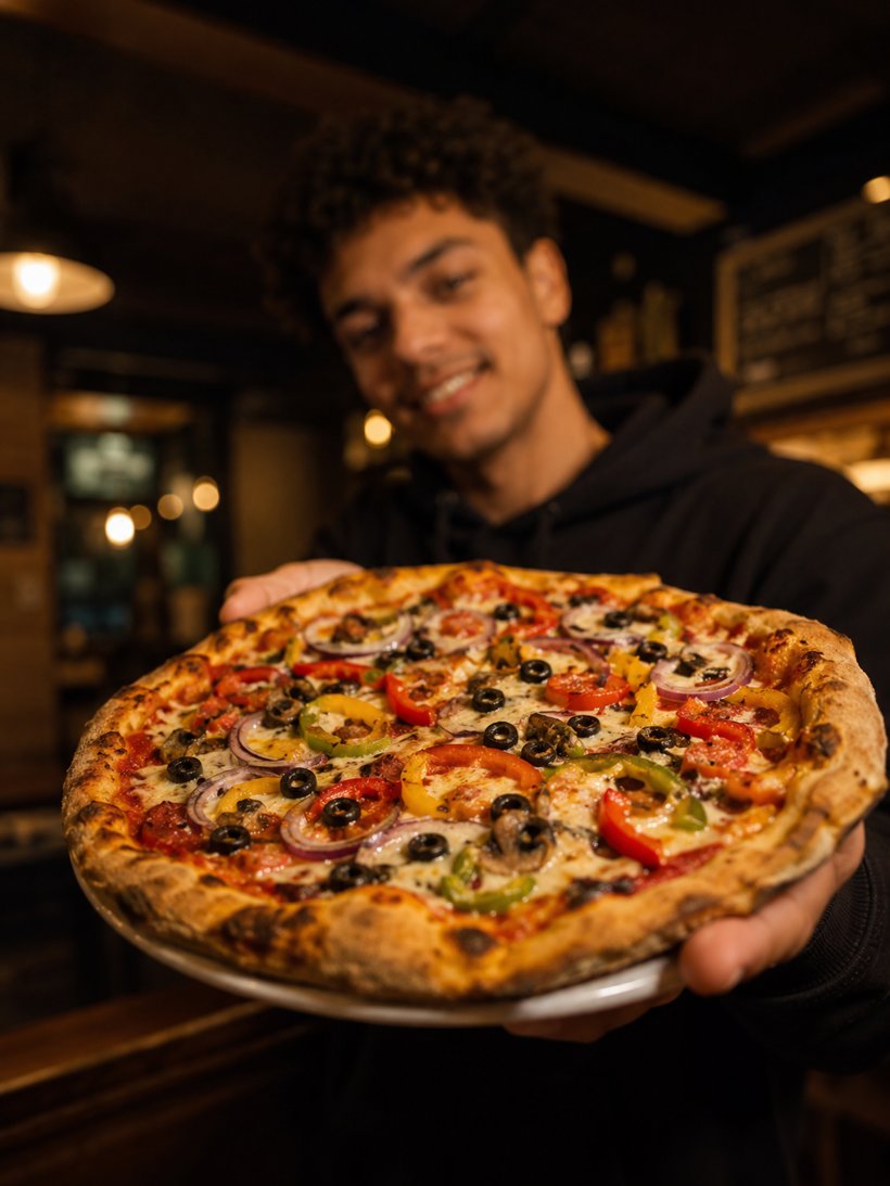 Enjoying FORNO pizza in Chicago